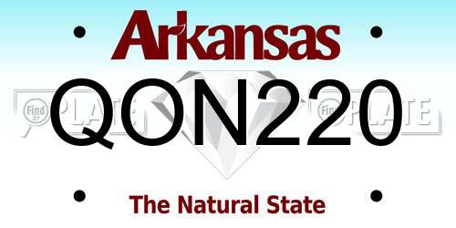 QON220 Arkansas License Plate