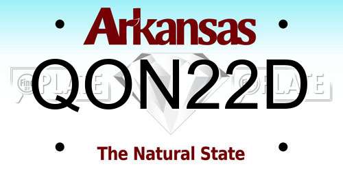 QON22D Arkansas License Plate