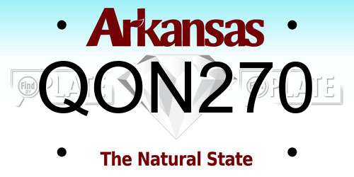QON270 Arkansas License Plate