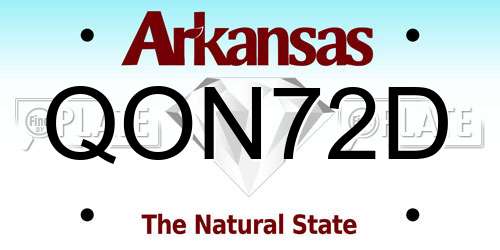QON72D Arkansas License Plate