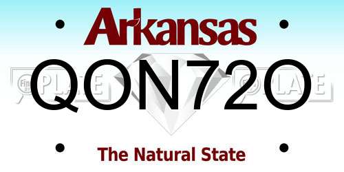 QON72O Arkansas License Plate