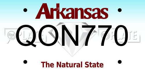 QON770 Arkansas License Plate
