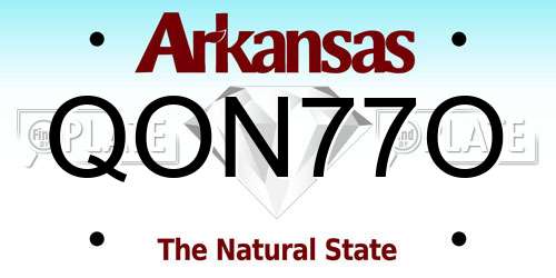 QON77O Arkansas License Plate