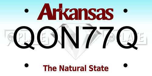 QON77Q Arkansas License Plate