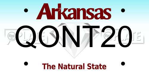 QONT20 Arkansas License Plate