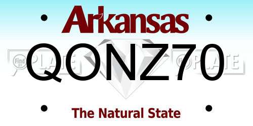 QONZ70 Arkansas License Plate