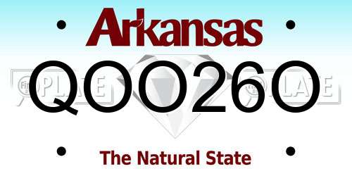 QOO26O Arkansas License Plate
