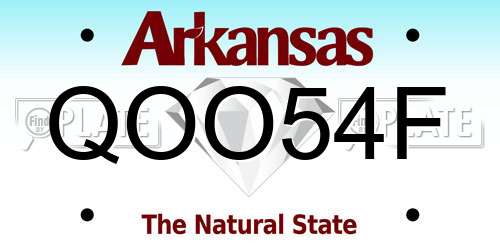 QOO54F Arkansas License Plate