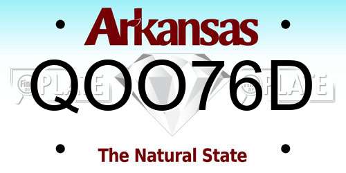 QOO76D Arkansas License Plate