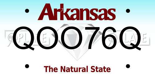 QOO76Q Arkansas License Plate