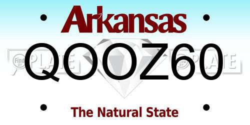 QOOZ60 Arkansas License Plate