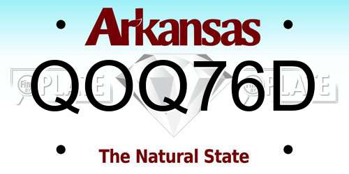QOQ76D Arkansas License Plate