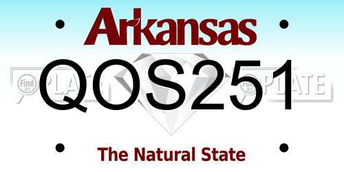 QOS251 Arkansas License Plate
