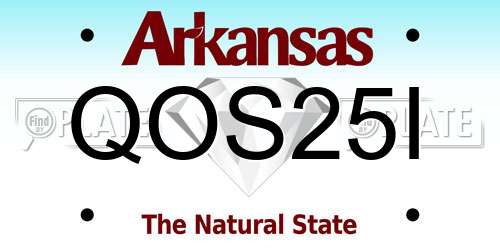 QOS25I Arkansas License Plate