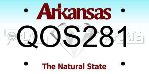 QOS281 Arkansas License Plate