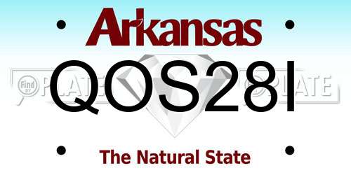 QOS28I Arkansas License Plate