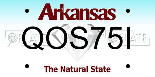 QOS75I Arkansas License Plate