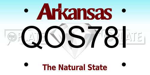 QOS78I Arkansas License Plate