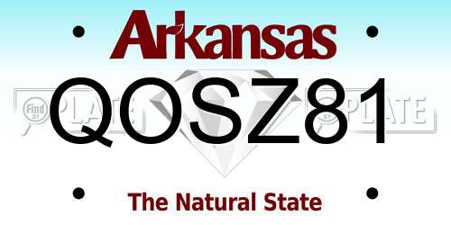 QOSZ81 Arkansas License Plate
