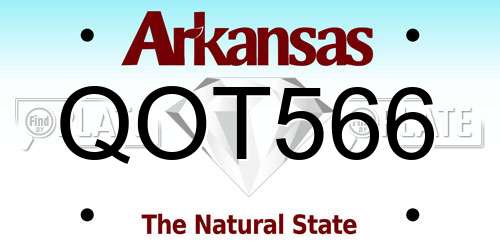 QOT566 Arkansas License Plate