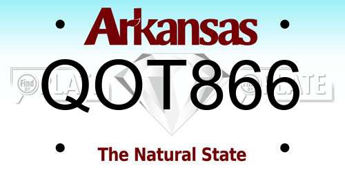 QOT866 Arkansas License Plate
