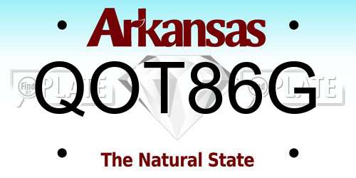 QOT86G Arkansas License Plate
