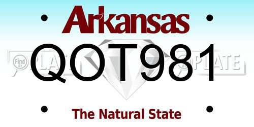 QOT981 Arkansas License Plate