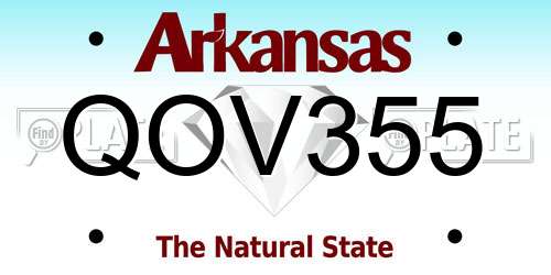 QOV355 Arkansas License Plate