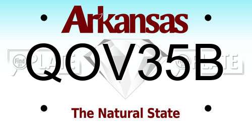 QOV35B Arkansas License Plate