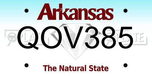 QOV385 Arkansas License Plate