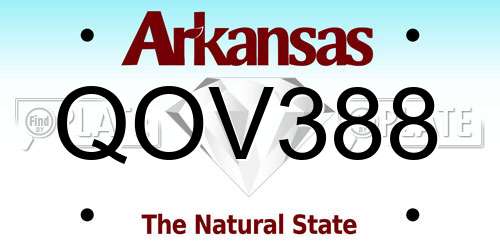 QOV388 Arkansas License Plate