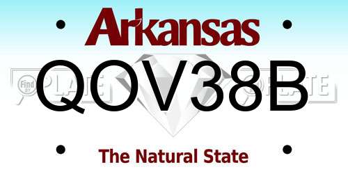 QOV38B Arkansas License Plate