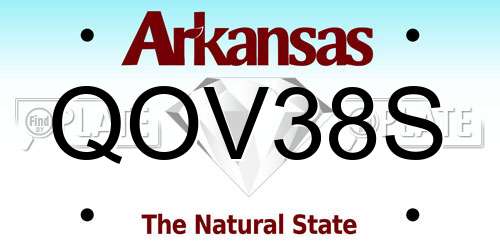 QOV38S Arkansas License Plate