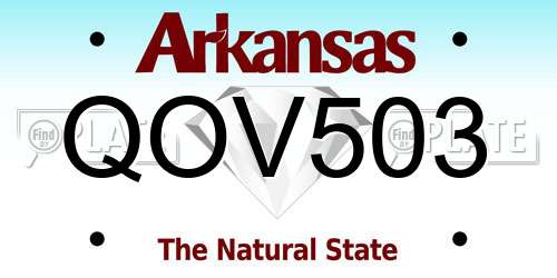 QOV503 Arkansas License Plate