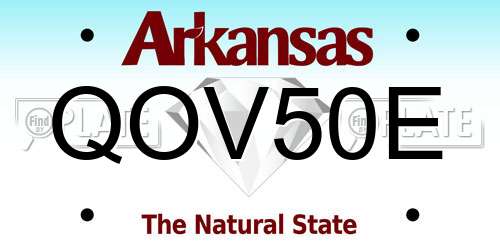 QOV50E Arkansas License Plate