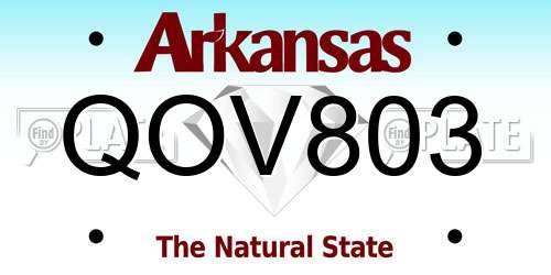 QOV803 Arkansas License Plate