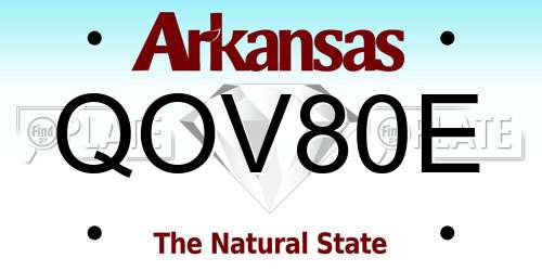 QOV80E Arkansas License Plate