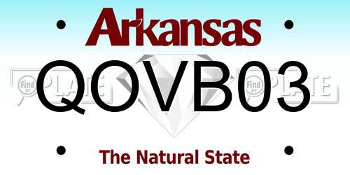 QOVB03 Arkansas License Plate