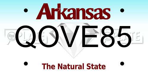 QOVE85 Arkansas License Plate