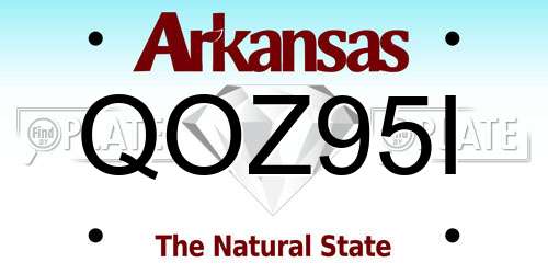 QOZ95I Arkansas License Plate