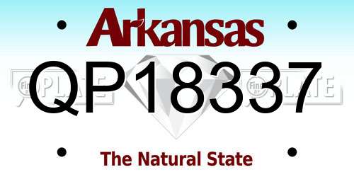 QP18337 Arkansas License Plate