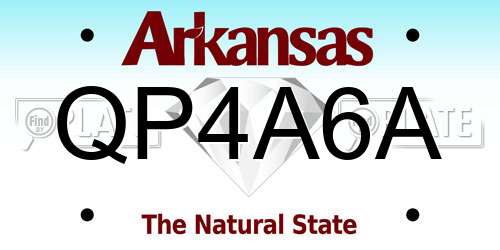 QP4A6A Arkansas License Plate