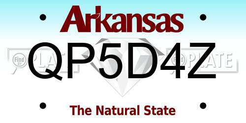 QP5D4Z Arkansas License Plate