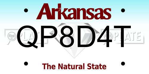 QP8D4T Arkansas License Plate