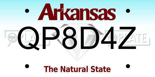 QP8D4Z Arkansas License Plate