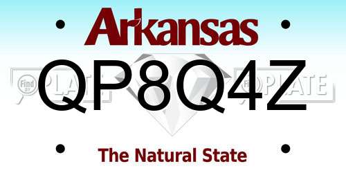 QP8Q4Z Arkansas License Plate