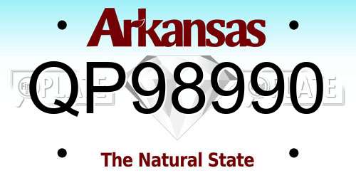 QP98990 Arkansas License Plate