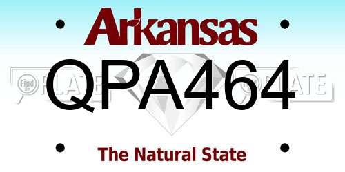 QPA464 Arkansas License Plate