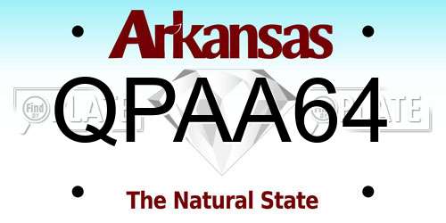 QPAA64 Arkansas License Plate