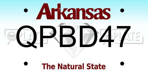 QPBD47 Arkansas License Plate